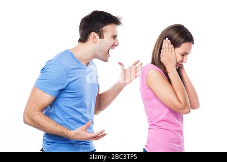 Angry couple arguing Banque D'Images
