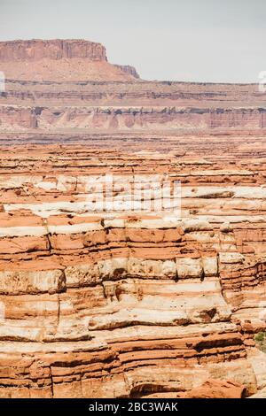 couches de canyons en grès rouge et blanc du labyrinthe utah Banque D'Images