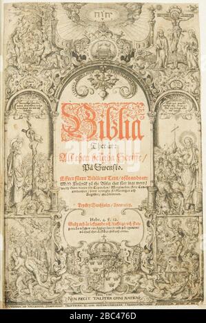 Gustav II Adolfs bibel 1618 - page de titre (court). Banque D'Images