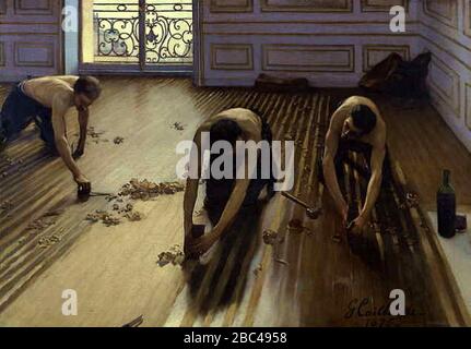 Gustave Caillebotte - les raboteurs de parquet. Banque D'Images