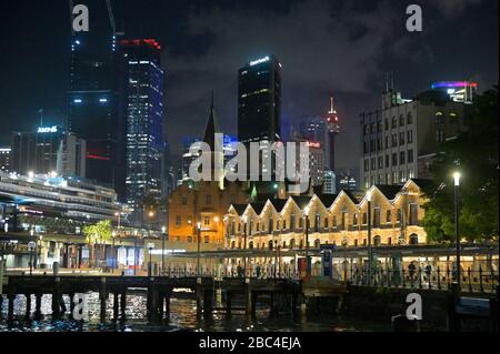 Port de Sydney vers Campbells Cove et The Rocks, AUS Banque D'Images