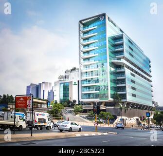 Johannesburg, Afrique du Sud 18 février - 2020 : immeuble de bureaux dans le quartier central des affaires. Banque D'Images