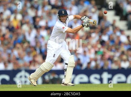 Jonathan Trott de l'Angleterre sort Banque D'Images