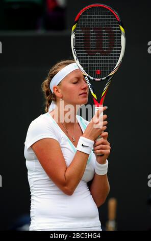 Petra Kvitova, de la République tchèque, montre sa frustration lors de son match contre Francesca Schiavone, en Italie Banque D'Images