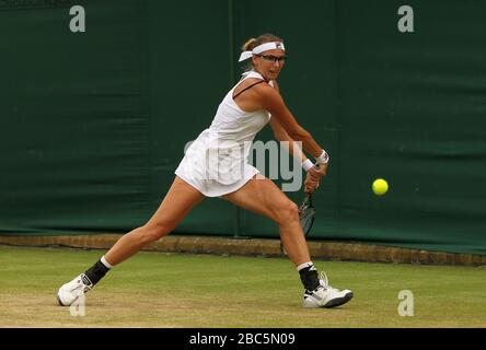 Le Kazakhstan Yaroslava Shvedova en action contre Kiki Bertens de Netherland Banque D'Images