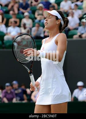 Ana Ivanovic de Serbie en action contre Kateryna Bondarenko de l'Ukraine Banque D'Images