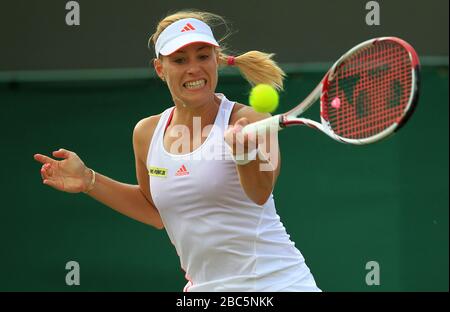 L'Allemagne Angélique Curber en action contre Christina McHale aux États-Unis Banque D'Images