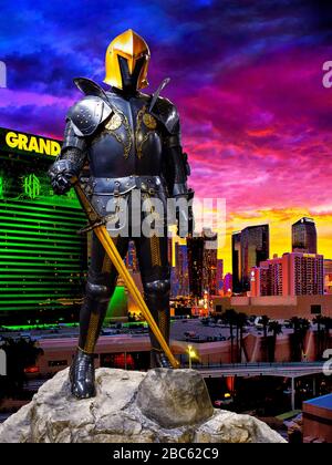 Les Golden Knights de Las Vegas. Image de composition artistique de Ken Howard. Banque D'Images