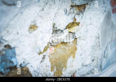 Conception de briques et mur en pierre - vue rapprochée dans les bâtiments historiques de Trieste Banque D'Images