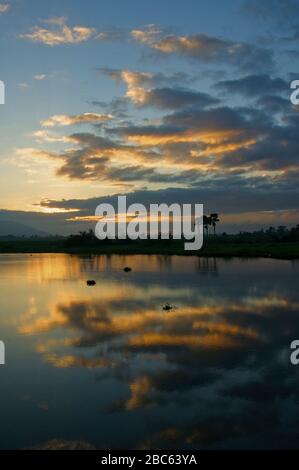 Sunrise Shire River Malawi Parc national de Liwonde Afrique Banque D'Images