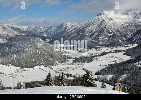 Autriche, paysage d'hiver dans la vallée de Pillersee au Tyrol Banque D'Images