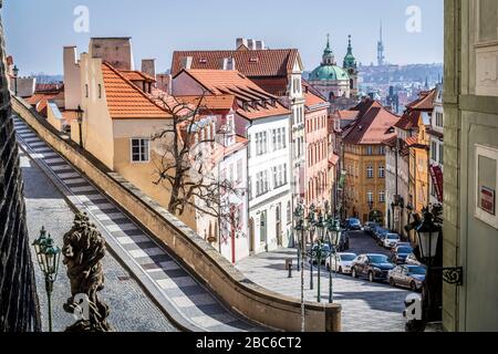 Centre historique de Prague, république tchèque, sans peuplement, pendant le paandème du Covid-19 Banque D'Images