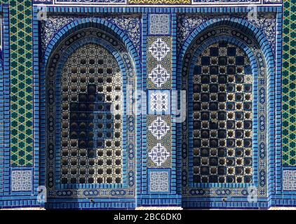 Détails du mur du Dôme du Rocher, de la vieille ville de Jérusalem, d'Israël Banque D'Images