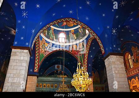 JÉRUSALEM, ISRAËL - 20 NOVEMBRE 2017 : intérieur du monastère de Mar Elias. C'est un monastère orthodoxe grec dans le sud de Jérusalem Banque D'Images