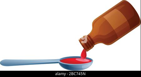 Posologie toussez sirop icône. Dessin animé de la dose toux sirop vecteur icône pour la conception de Web isolé sur fond blanc Illustration de Vecteur