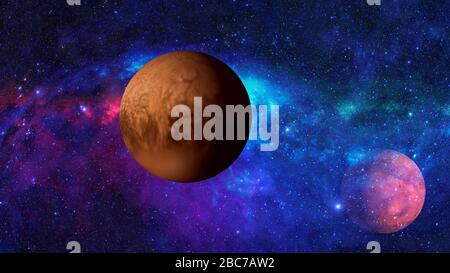 Champ d'étoiles et nébuleuse dans un espace profond de nombreuses années de lumière loin de la planète Terre. Éléments de cette image fournie par la NASA. rendu 3d. Banque D'Images