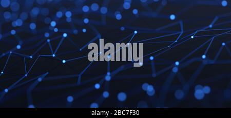 Rendu 3D abstrait de la surface technologique. Conception moderne de l'arrière-plan, concept de réseau Banque D'Images