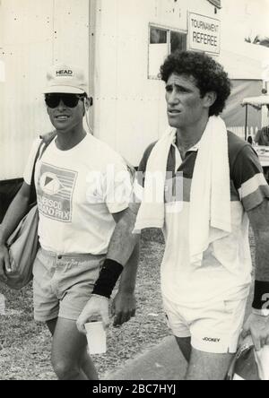 Brad Gilbert, joueur de tennis américain au championnat international de Lipton, 1987 Banque D'Images