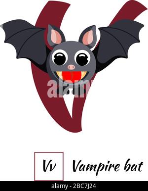Jolie image vectorielle lettre V en alphabet animal anglais Illustration de Vecteur