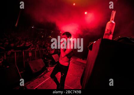 Skanderborg, Danemark. 08 août 2018. Le rappeur hollandais Lil' Kleine organise un concert en direct lors du festival de musique danois SmukFest 2018. (Crédit photo: Gonzales photo - Lasse Lagoni). Banque D'Images