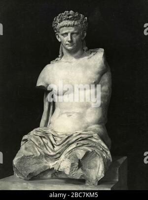 Claudius, ancienne sculpture en marbre, Musée Latran, Rome, Italie, années 1920 Banque D'Images