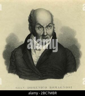 Portrait du juriste italien, philosophe et économiste Gian Domenico Romagnosi, Pavia, Italie Banque D'Images