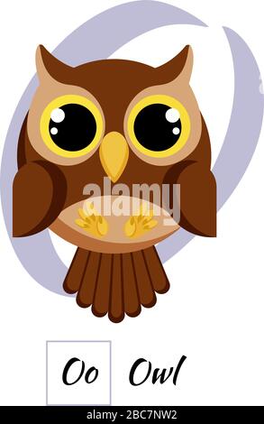 Image vectorielle lettre O de l'alphabet animal anglais mignonne Illustration de Vecteur
