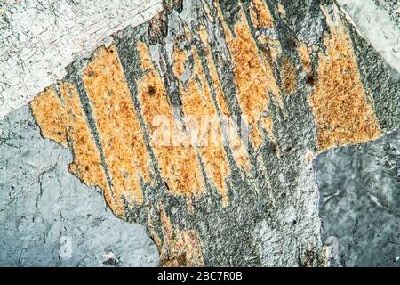 Roche de granit sous le microscope 100 fois Banque D'Images