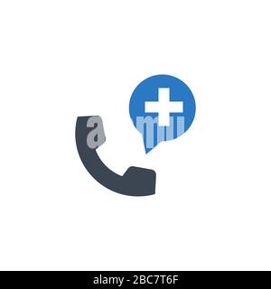 Icône de glyphe vectoriel lié au téléphone d'urgence. Illustration de Vecteur