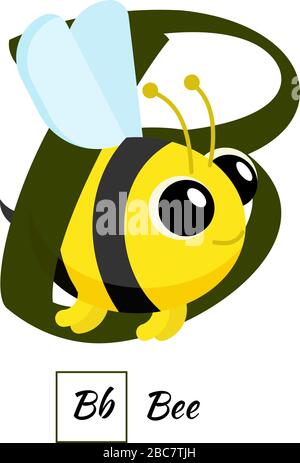 Image vectorielle B avec lettre B de l'alphabet animal anglais mignonne Illustration de Vecteur