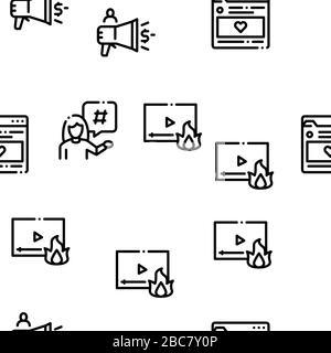 Blogger Internet social Channel modèle transparent Vector Illustration de Vecteur