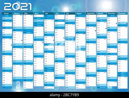 2021 calendrier Allemagne planificateur poche année d'affaires vecteur Illustration de Vecteur