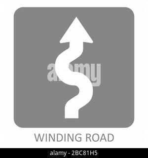 Icône de route sinueuse Illustration de Vecteur