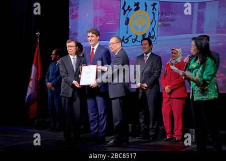 Le premier ministre du Canada, Justin Trudeau, a assisté au festival de la Lune de la mi-automne au Centre de la communauté chinoise de Toronto Banque D'Images