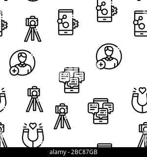 Blogger Internet social Channel modèle transparent Vector Illustration de Vecteur