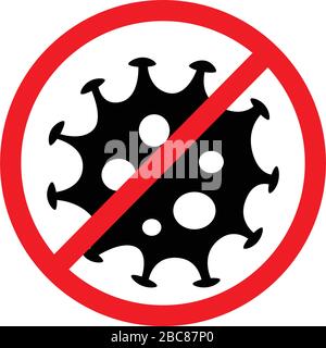 Signe Arrêter la mise en garde du coronavirus épidémie du coronavirus danger et risque pour la santé publique maladie et pandémie de grippe vecteur concept Illustration de Vecteur