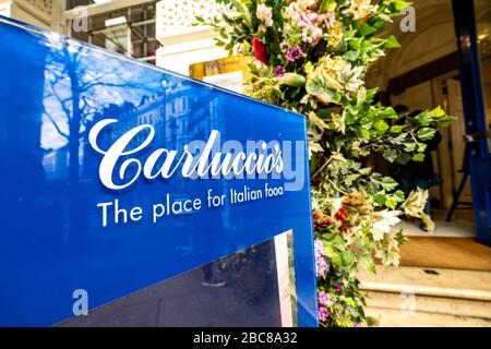 Carluccios restaurants italiens, mis en administration à la suite de la pandémie de Coronavirus, avril 2020 - Londres - Royaume-Uni Banque D'Images