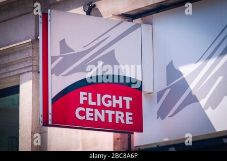 Flight Center - agence de voyage multinationale australienne dans les grandes rues Banque D'Images