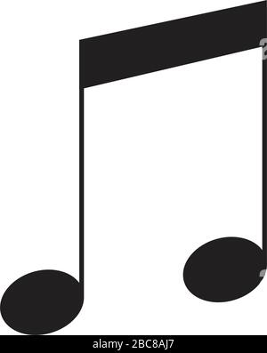 Icône de note de musique vecteur plat isolé sur fond blanc Illustration de Vecteur