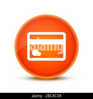 Icône de carte de crédit isolée sur l'illustration abstraite à bouton rond orange spécial Banque D'Images