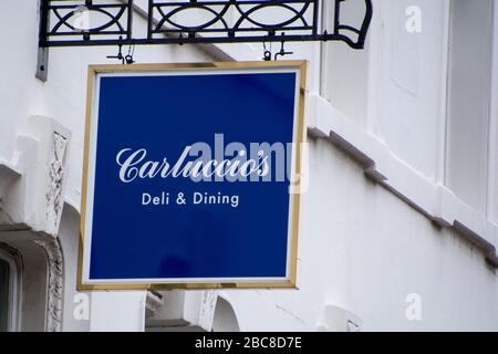 Carluccios restaurants italiens, mis en administration à la suite de la pandémie de Coronavirus, avril 2020 - Londres - Royaume-Uni Banque D'Images