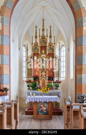 Latzfons, Klausen, province de Bolzano, Tyrol du Sud, Italie, Europe. Le "Dieu noir" dans l'église de pèlerinage Latzfonser Kreuz Banque D'Images