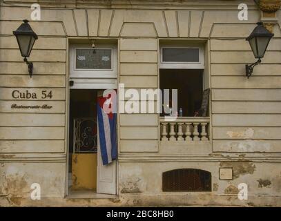 Joli design de restaurant, Habana Vieja, la Havane, Cuba Banque D'Images