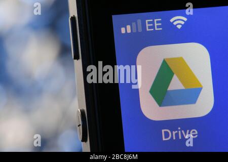 Application Google Drive sur iPhone. Banque D'Images