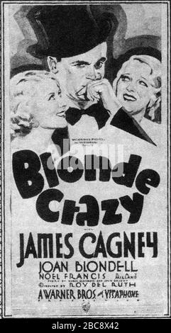 JAMES CAGNEY JOAN BLONDEL et NOEL FRANCIS en BLOND FOU aka LARCENY LANE 1931 directeur ROY DEL RUTH histoire Kubec Glasmon et John Bright Warner Bros. Banque D'Images