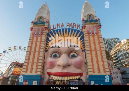 L'entrée de Luna Park, Sydney, Nouvelle-Galles du Sud, Australie, Banque D'Images