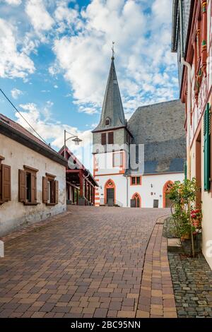Église paroissiale évangélique de Saint-Martin à Monzingen, au milieu de Nahe, district de Bad Kreuznach, Banque D'Images