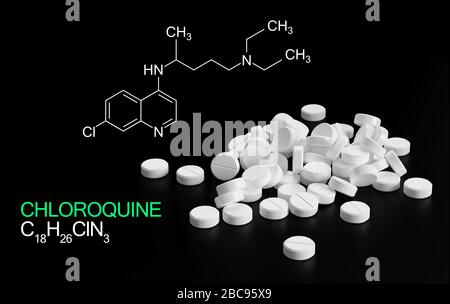 Chloroquini phosphhas, substance de médecine de la chloroquine. Médicament introduit comme traitement du coronavirus (SRAS-COV-2). Actif dans COVID-19 thérapie de soutien Banque D'Images