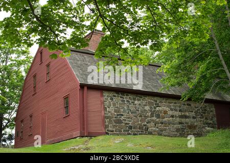 Le Old Jail, aujourd'hui un endroit historique dans York Village, dans le Maine, était une prison il y a de nombreuses années. Situé sur la route principale dans le centre York Village. Super à summ. Banque D'Images