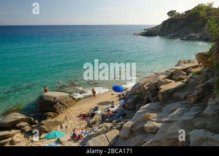 Cavoli Beach, île d'Elbe, Parc National de l'Archipel Toscan, province de Livourne, Toscane, Italie Banque D'Images